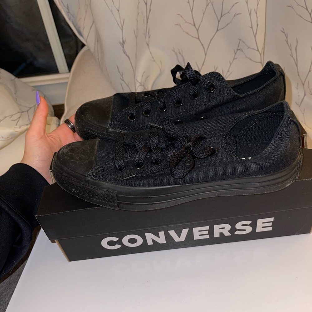 Black on Black Chuck Taylors - size 7W/5M